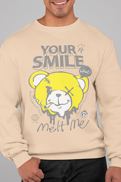 Herren Pullover Your Smile Melt Me Front Print