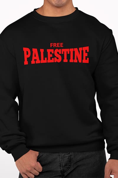 Herren Pullover Free Palestine Kursif