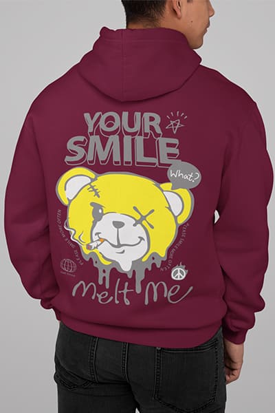 Herren Hoodie Your Smile Melt Me Back Print