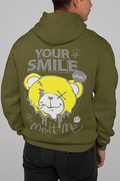 Herren Hoodie Your Smile Melt Me Back Print