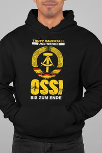 Herren Hoodie Trotz Mauerfall und wende OSSI bis zum Ende Front Print