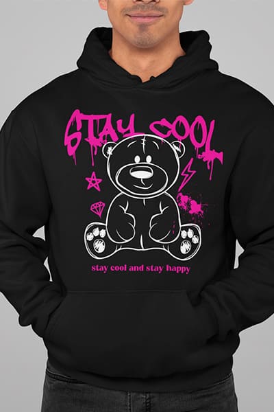 Herren Hoodie Stay Cool and Stay Happy