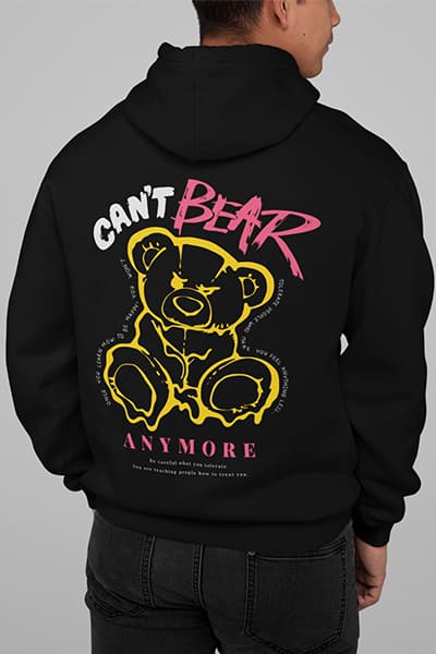 Herren Hoodie Can´t Bear Anymore Back Print