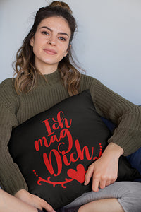 Ich mag dich mit Herz Kissenbezug