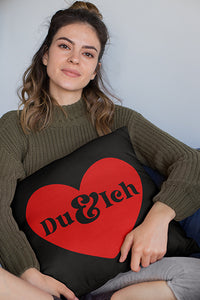Du & Ich mit Herz Kissenbezug