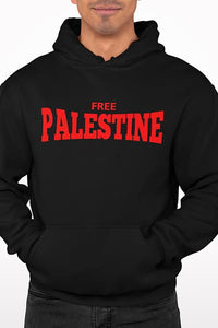 Herren Hoodie Free Palestine Kursif