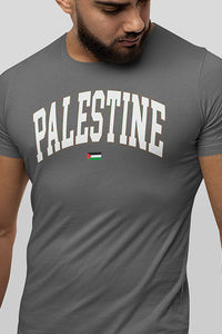 Herren T-Shirt Free Palestine gebogen Style