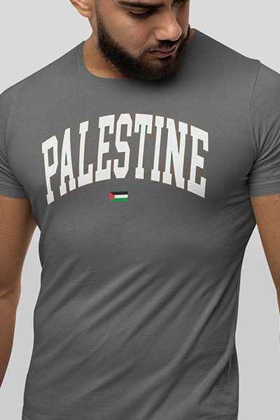 Herren T-Shirt Free Palestine gebogen Style