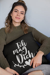 Ich mag dich mit Herz Kissenbezug