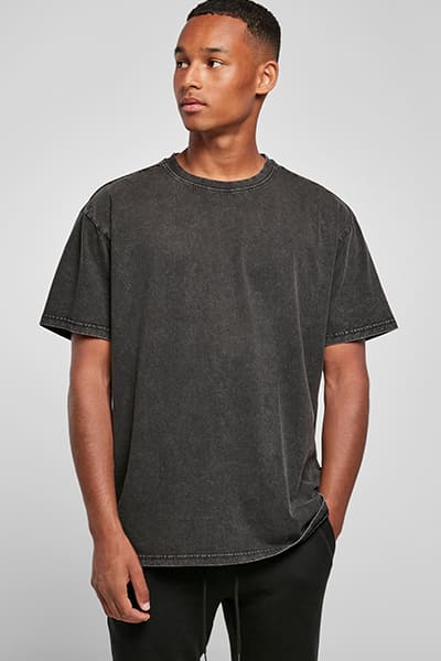 Herren Oversize Shirt Happy Laugh often Acid Washed