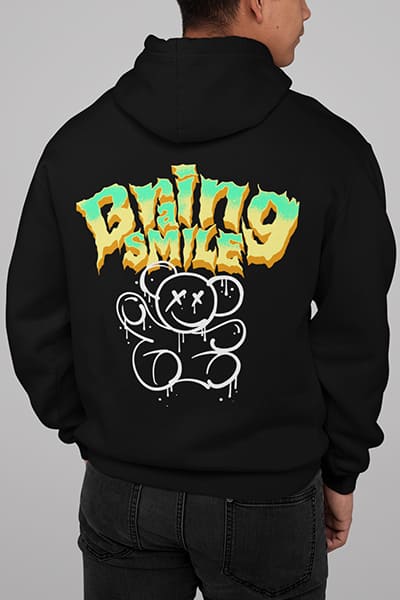 Herren Hoodie Braing Smile Back Print