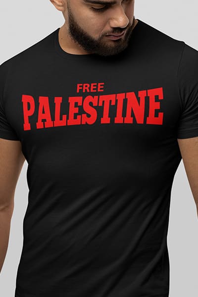 Herren T-Shirt Free Palestine Kursif
