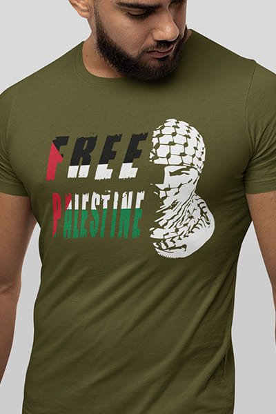 Herren T-Shirt Free Palestine Soldat