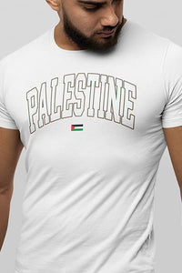 Herren T-Shirt Free Palestine gebogen Style