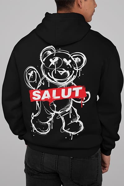 Herren Hoodie Salut Back Print