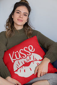 Küsse Mund Kissenbezug