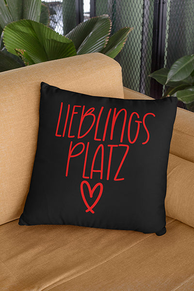 Lieblingsplatz mit Herz Kissenbezug