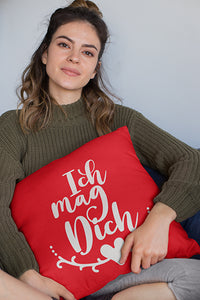 Ich mag dich mit Herz Kissenbezug
