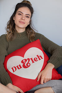 Du & Ich mit Herz Kissenbezug