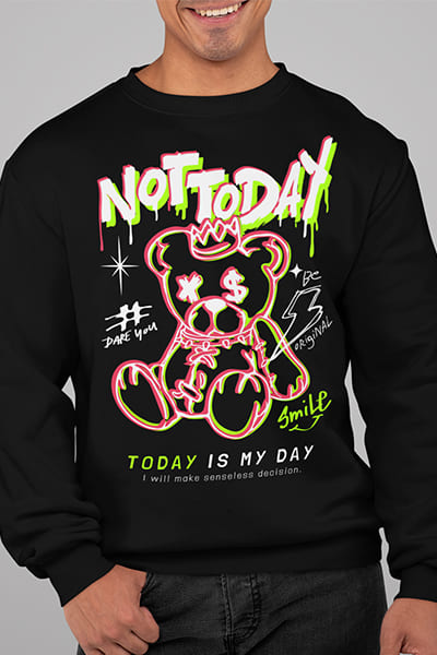 Herren Pullover Not Today Front Print