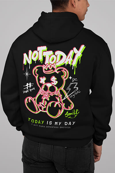 Herren Hoodie Not Today Back Print
