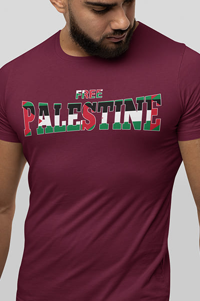Herren T-Shirt Free Palestine Kursif Limited Edition