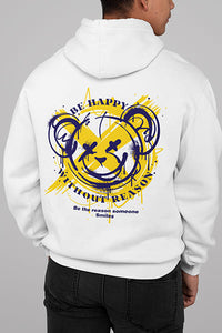 Herren Hoodie Be Happy With out Reason Back Print