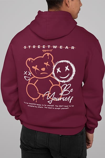 Herren Hoodie Apparel Be Yourself Back Print