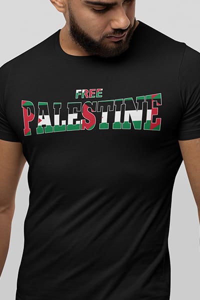 Herren T-Shirt Free Palestine Kursif Limited Edition