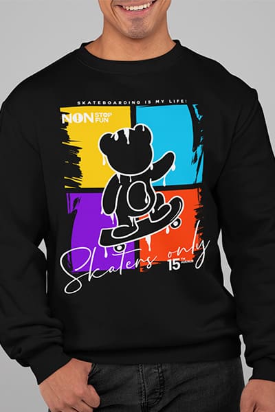 Herren Pullover Skaters Only Back Print