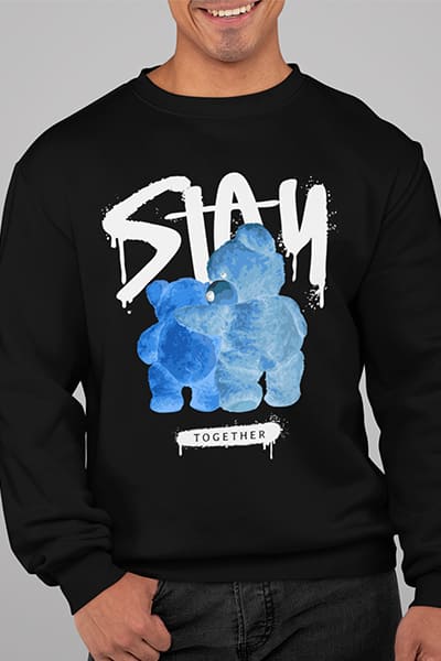 Herren Pullover Stay Together Back Print