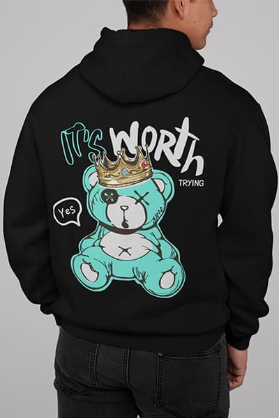 Herren Hoodie It´s Worth Back Print