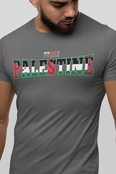 Herren T-Shirt Free Palestine Kursif Limited Edition