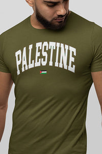 Herren T-Shirt Free Palestine gebogen Style