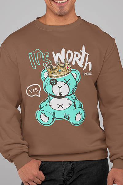Herren Pullover It´s Worth Back Print