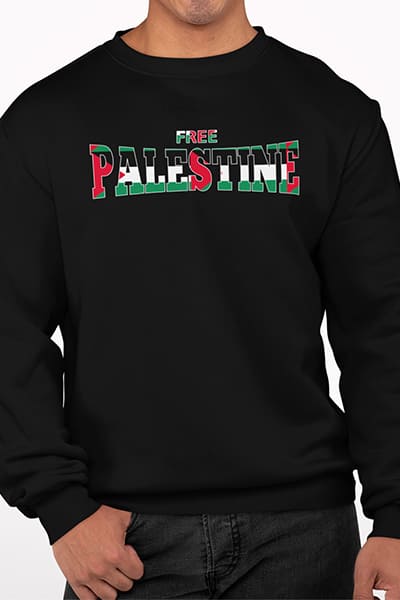 Herren Pullover Free Palestine Kursif