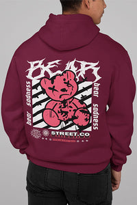 Herren Hoodie Bear Sadness Back Print