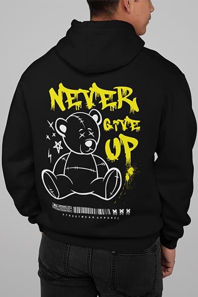 Herren Hoodie Never Give Up