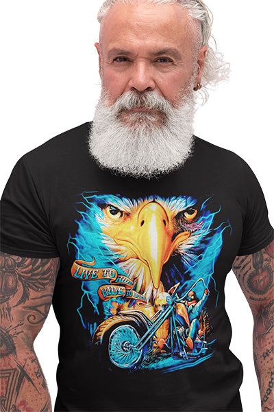 Herren Biker Shirt Adler Motorrad T-Shirt