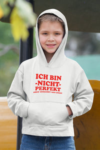 Kinder Hoodie mit "Ich bin nicht perfekt, aber verdammt nah dran" Aufdruck
