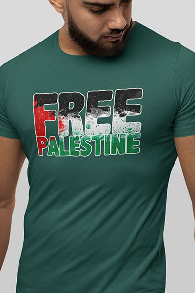 Herren T-Shirt Free Palestine Fahne