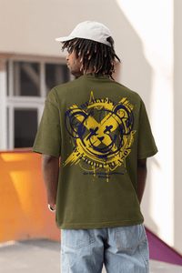 Herren Oversize Shirt Be Happy With out Reason Back Print