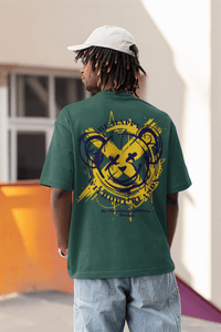 Herren Oversize Shirt Be Happy With out Reason Back Print