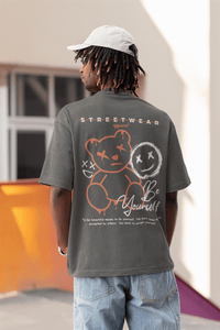 Herren Oversize Shirt Apparel Be Yourself Back Print
