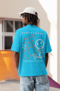 Herren Oversize Shirt Apparel Be Yourself Back Print