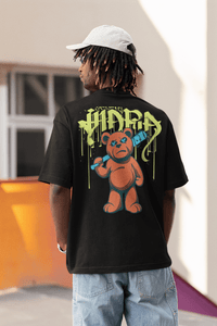 Herren Oversize Shirt Bär mit Schläger Back Print