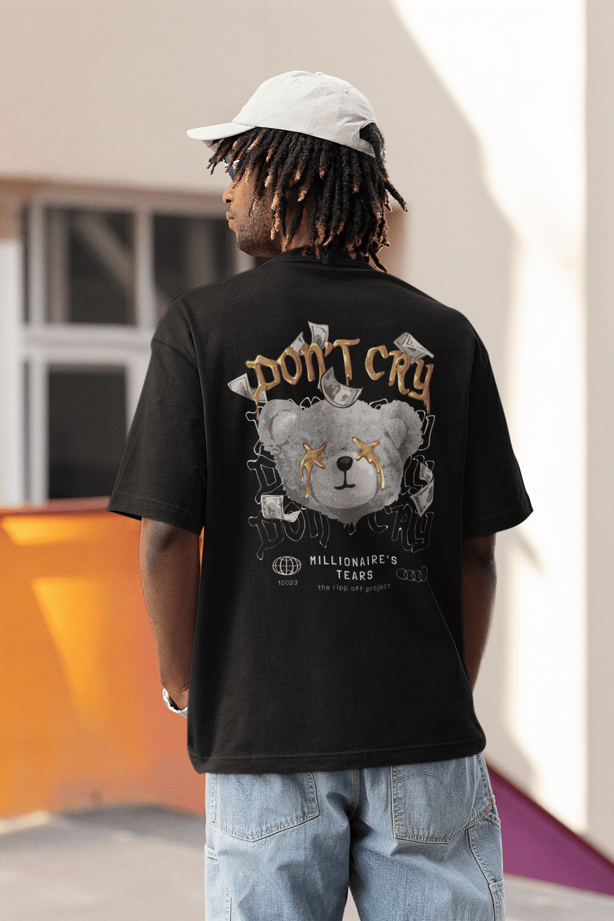 Herren Oversize Shirt Don´t Cry Back Print