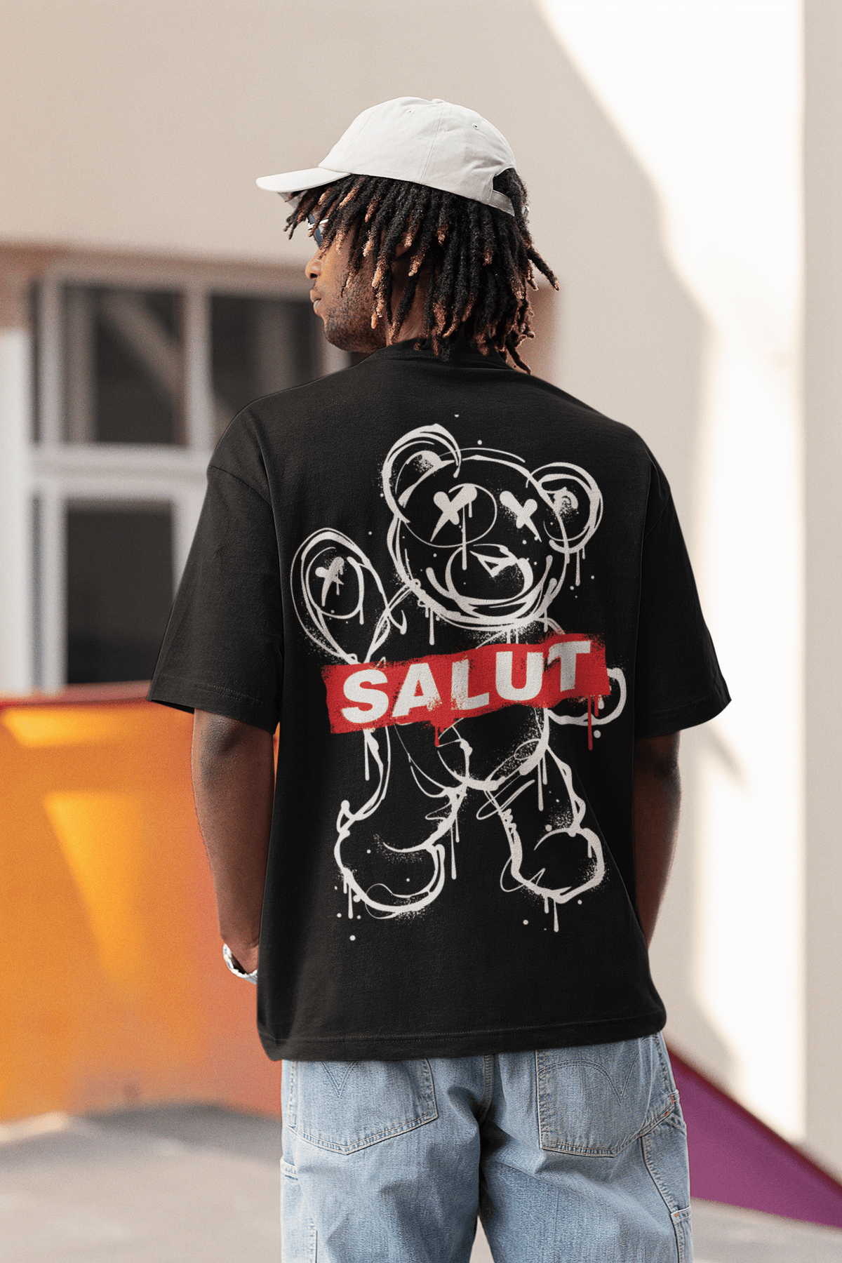 Herren Oversize Shirt Salut Back Print