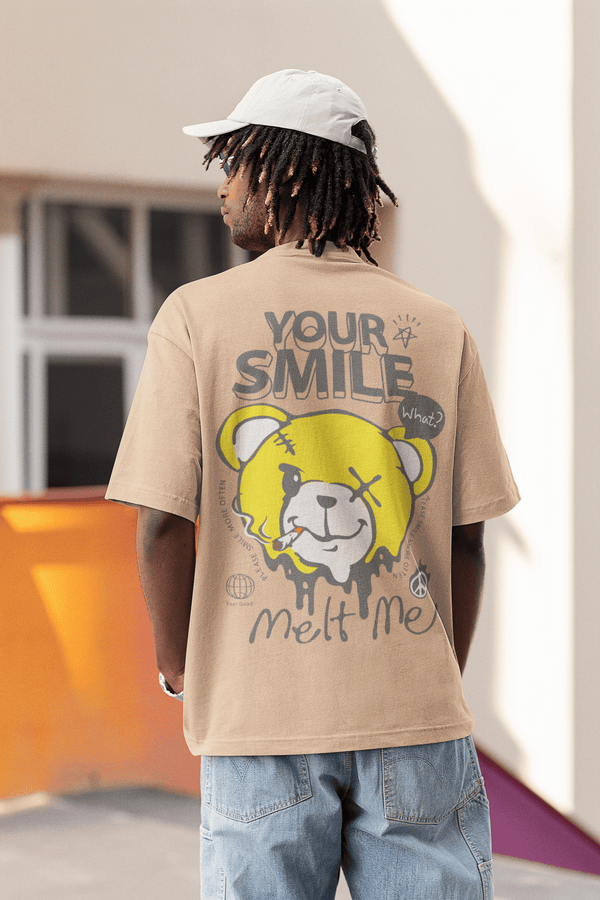 Herren Oversize Shirt Your Smile Melt Me Back Print