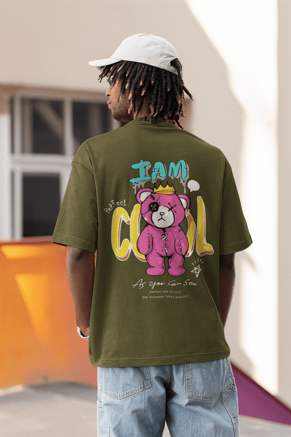 Herren Oversize Shirt I am Cool Back Print